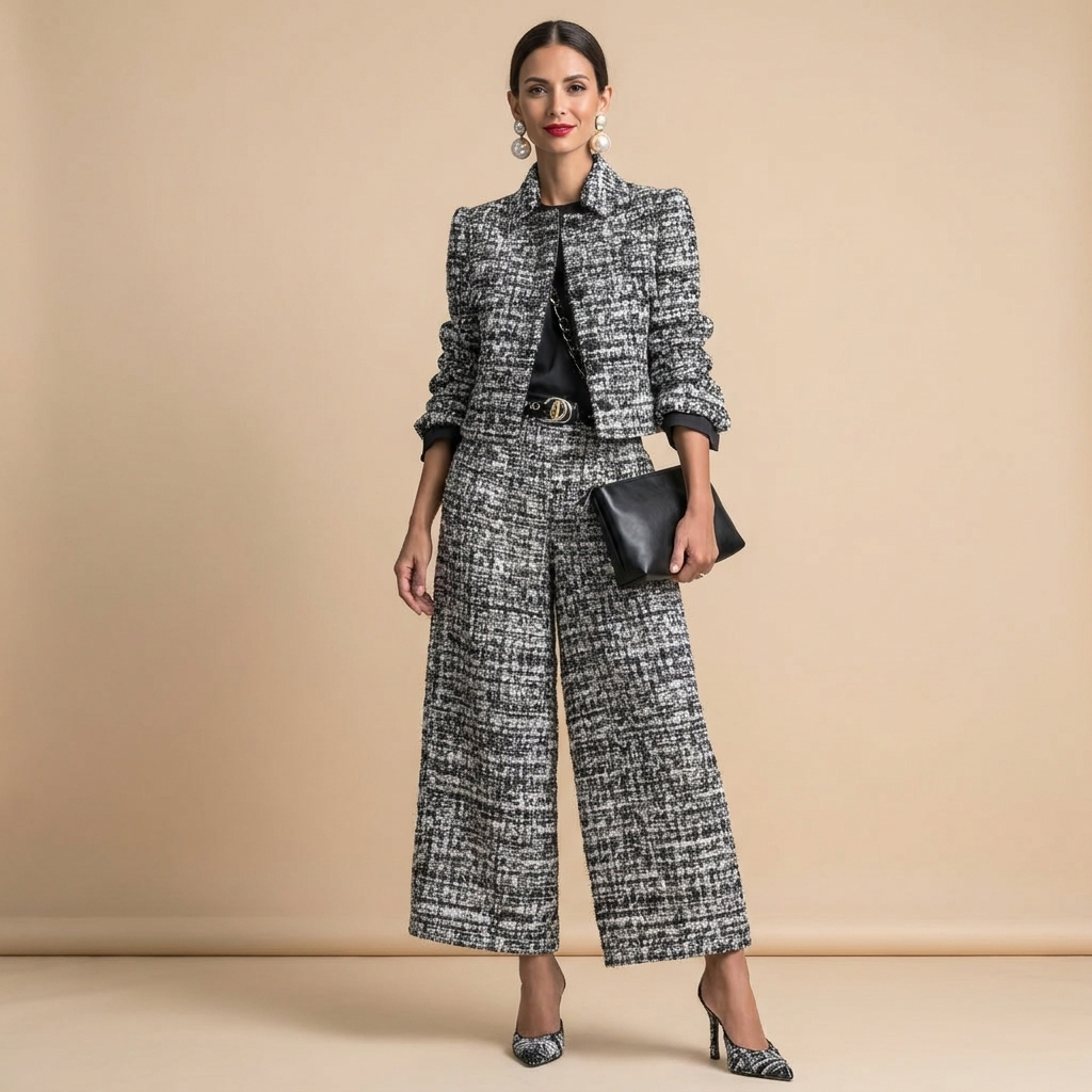 Delphine Notch Lapel Jacket Set