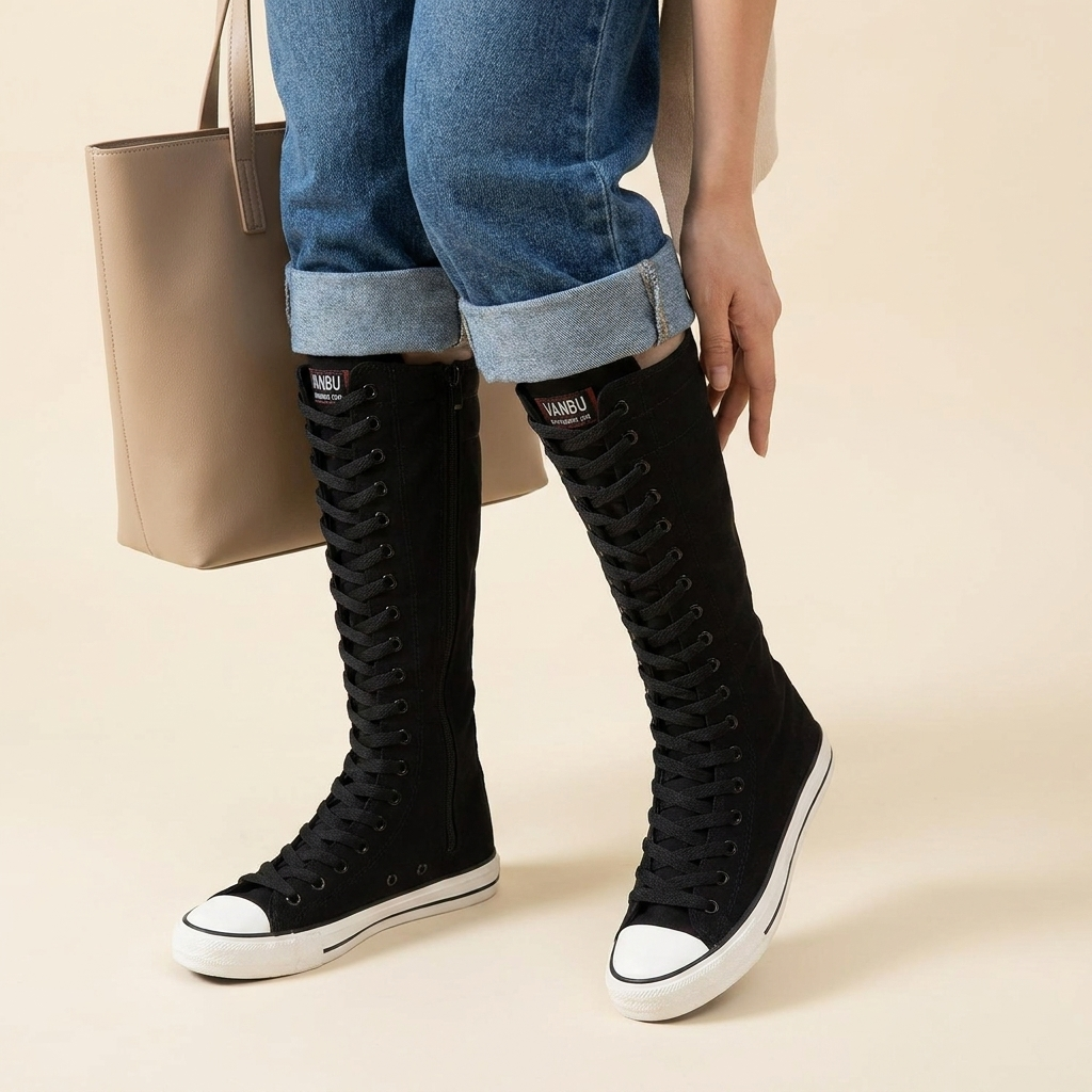 Talia Lace Up Knee Boots