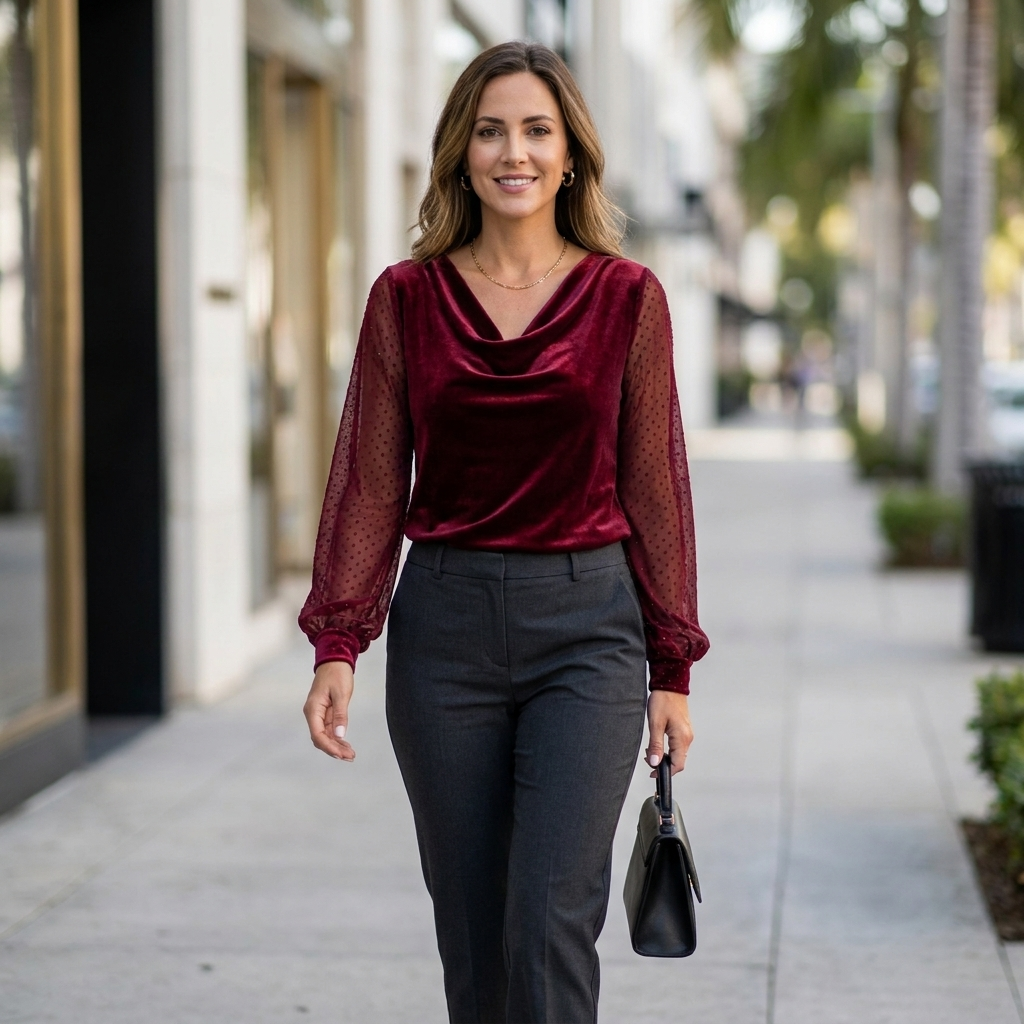 Marisette Cowl Neck Blouse