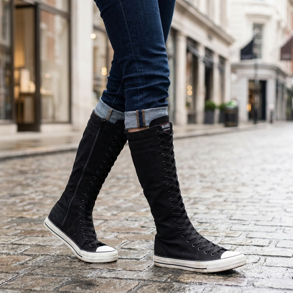 Talia Lace Up Knee Boots