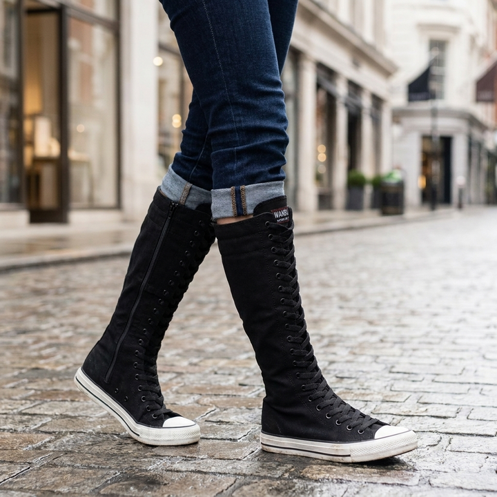 Talia Lace Up Knee Boots