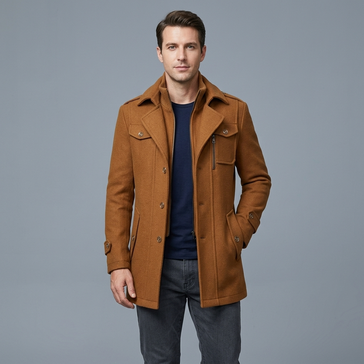 Wallace Double Collar Wool Coat