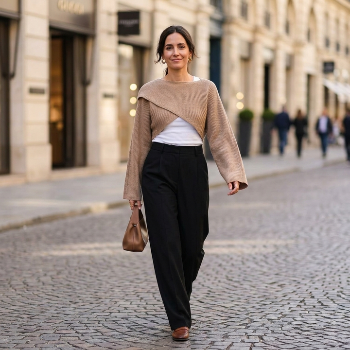 Marisela Crisscross Crop Sweater