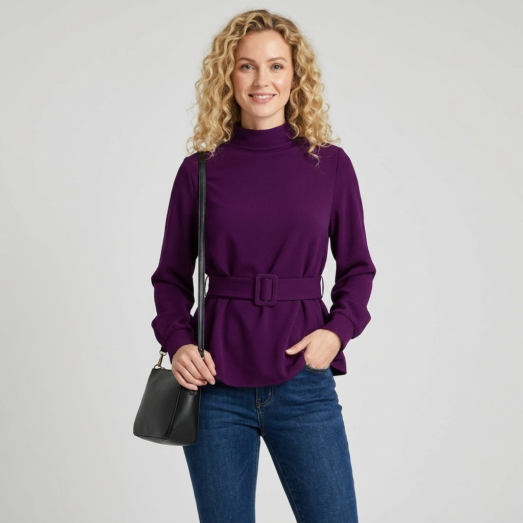 Vesna Belted Peplum Top