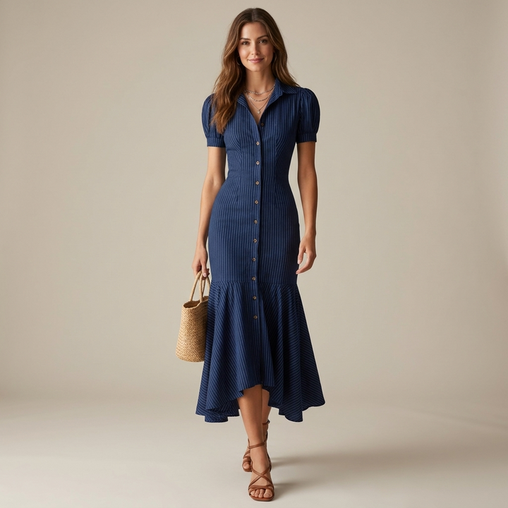 Anneke Button Front Shirt Dress