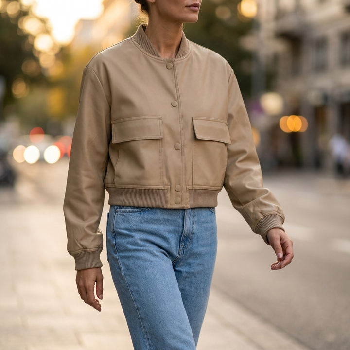 Corrine Cropped Bomber Jacket