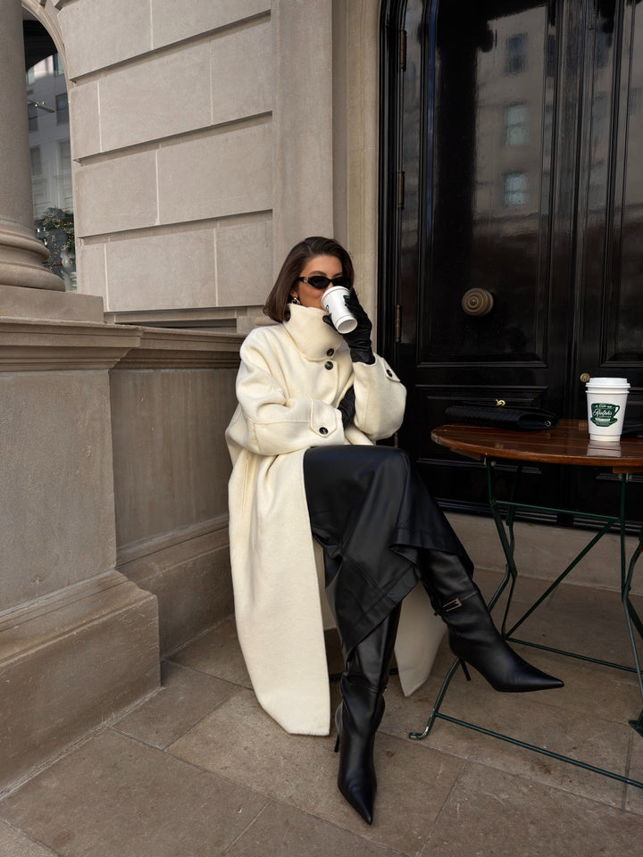 Frenchie Ivory Long Coat