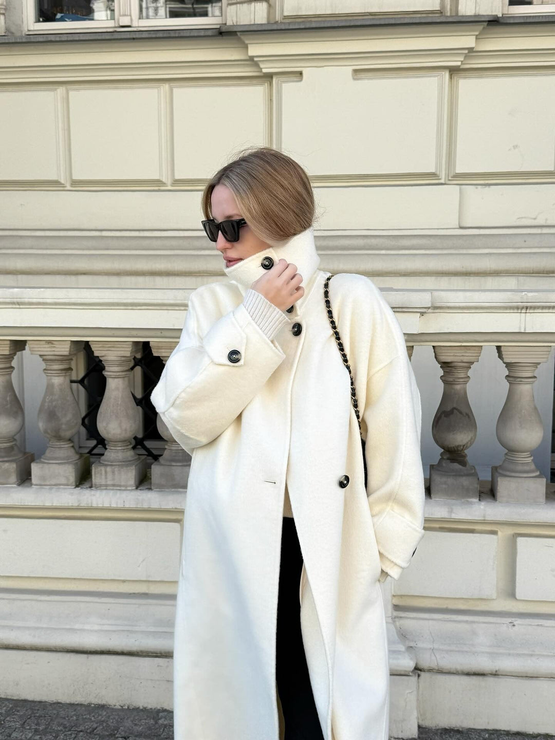 Frenchie Ivory Long Coat