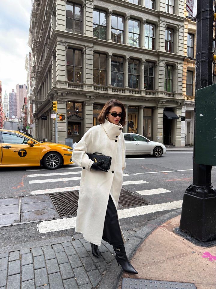 Frenchie Ivory Long Coat