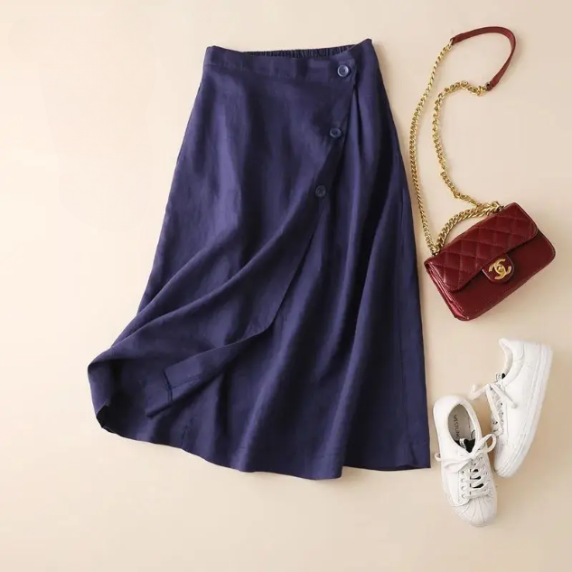 Melissa A-Line Linen Skirt