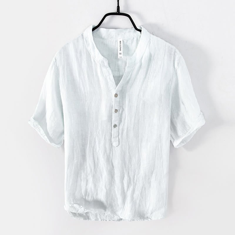 Rylan Half Button Stand Collar Shirt