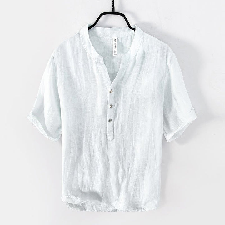 Rylan Half Button Stand Collar Shirt