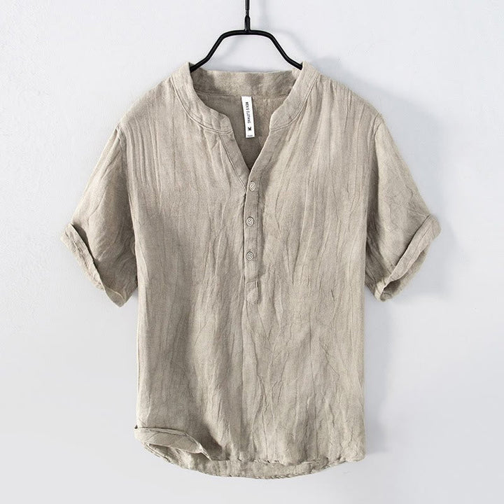 Rylan Half Button Stand Collar Shirt