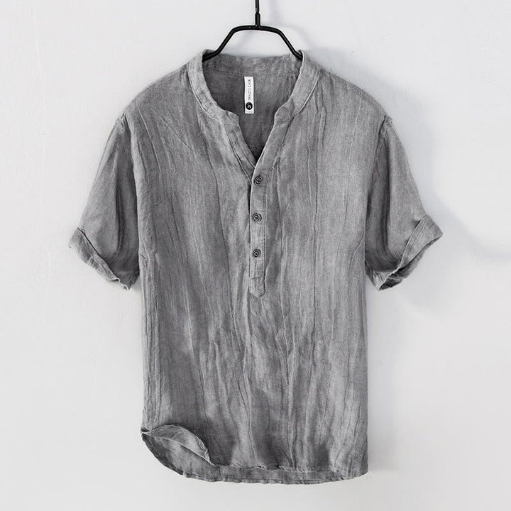 Rylan Half Button Stand Collar Shirt