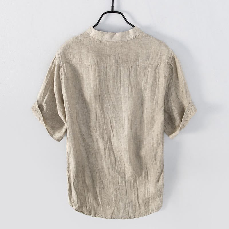 Rylan Half Button Stand Collar Shirt