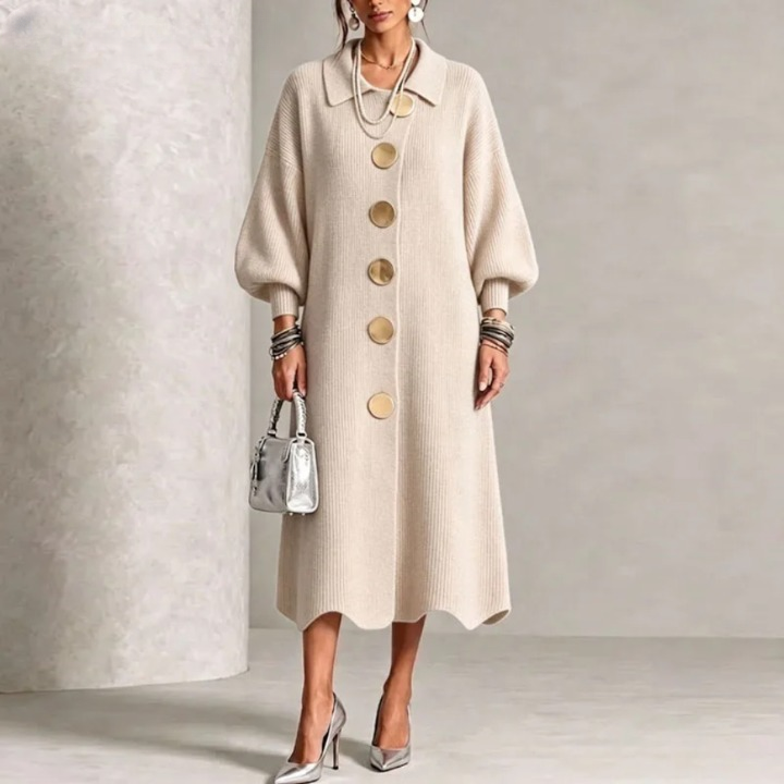 Marguerite Button Front Sweater Dress