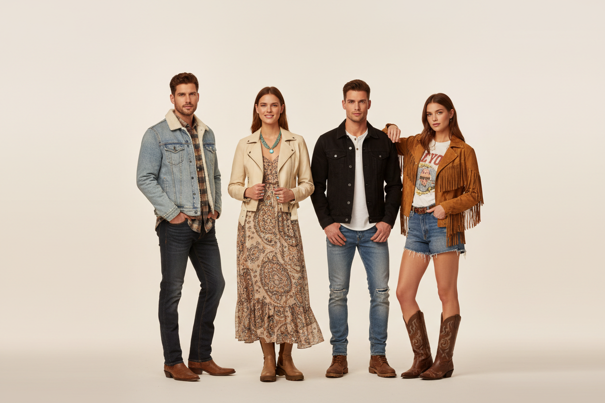 only menandwomen western fashion for fashion store and there should be space on top of banner so it doesn