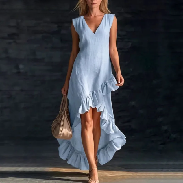 Dolce Sleeveless Ruffle Maxi Dress