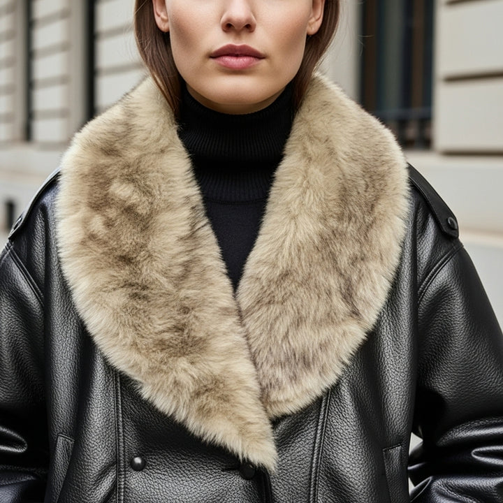 Soerana Faux Leather Jacket