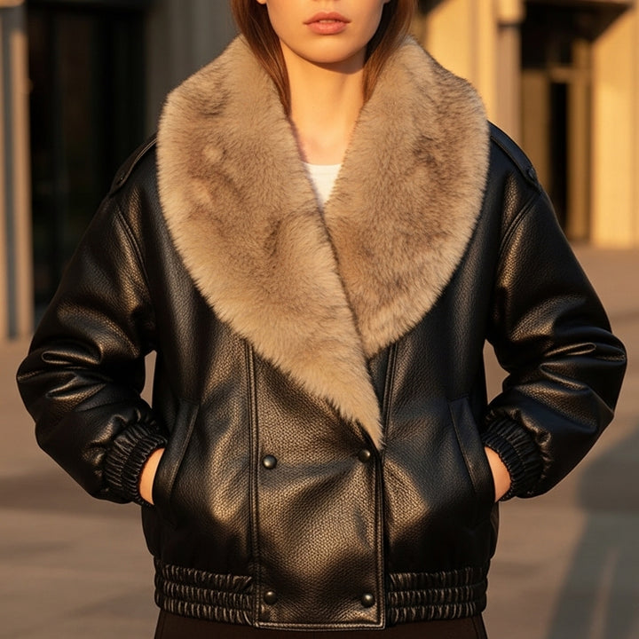 Soerana Faux Leather Jacket