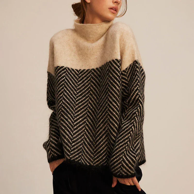 Aderline Herringbone Knit Sweater