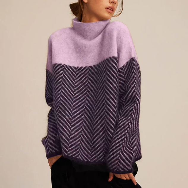 Aderline Herringbone Knit Sweater