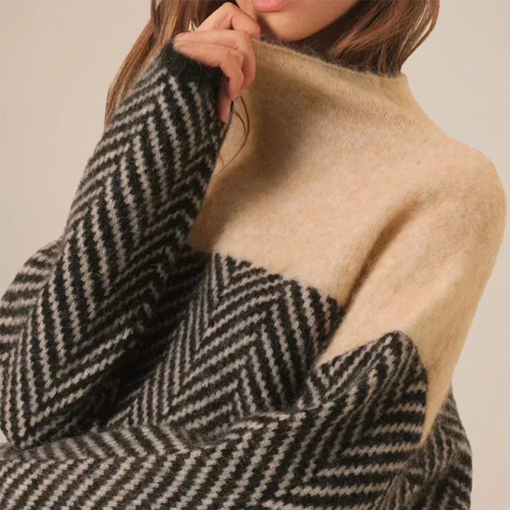 Aderline Herringbone Knit Sweater